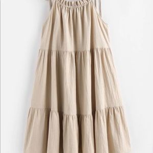 Tie Strap Frilled Tiered Cami Dress